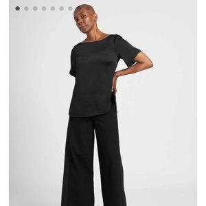 Universal Standard Alice Boat Neck Top Black XS